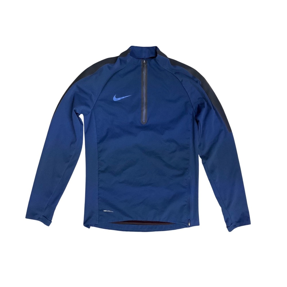Nike AeroLayer Mens‎ Small Blue 1/4 Zip Running Pullover Training Top Thumbholes